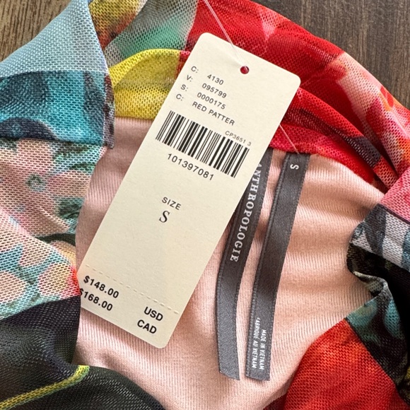 NWT Anthropologie The Maya Ruched Cowl-Neck Dress NWT in Mesh Floral - Picture 7 of 11